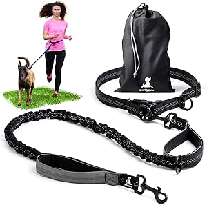 SparklyPets Hands Free Dog Leash for Medium and Large Dogs – Professional Harness with Reflective Stitches for Training, Walking, Jogging and Running Your Pet (Gray, for 1 Dog)