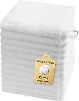 Vista 203 de SEMAXE Juego de 12 toallas de 100% algodón, 13 × 13 pulgadas, toallas suaves amarillas para la cara – súper absorbentes y de secado rápido, paño