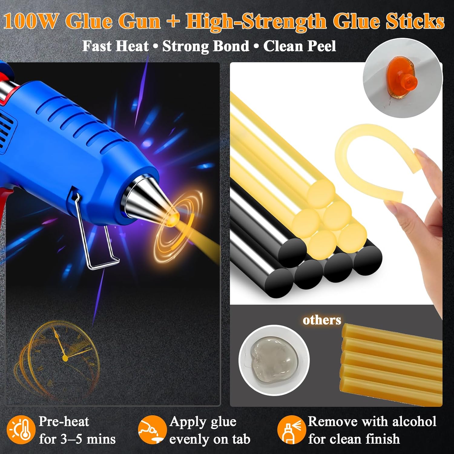 142PCS Paintless Dent Repair Kit – Car Dent Puller Kit with Sliver Dent Lifter, High Viscosity Hot Glue Stick & Trim Removal Tool Set, Professional Auto Body Dent Removal for Trucks or SUVs