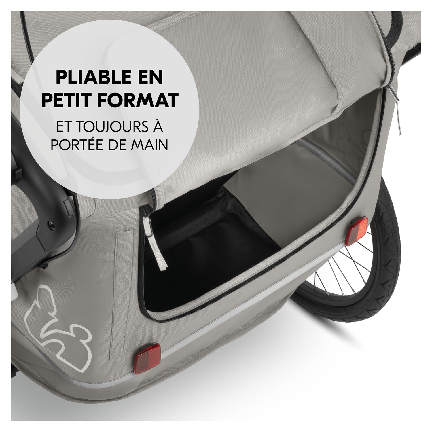 hauck Habillage Pluie pour Remorque Vélo Enfant Bike N Walk Duo – Protection Remorque Imperméable avec Aération et Bandes Réfléchissantes, Pliable et Facile à Fixer - Transparent