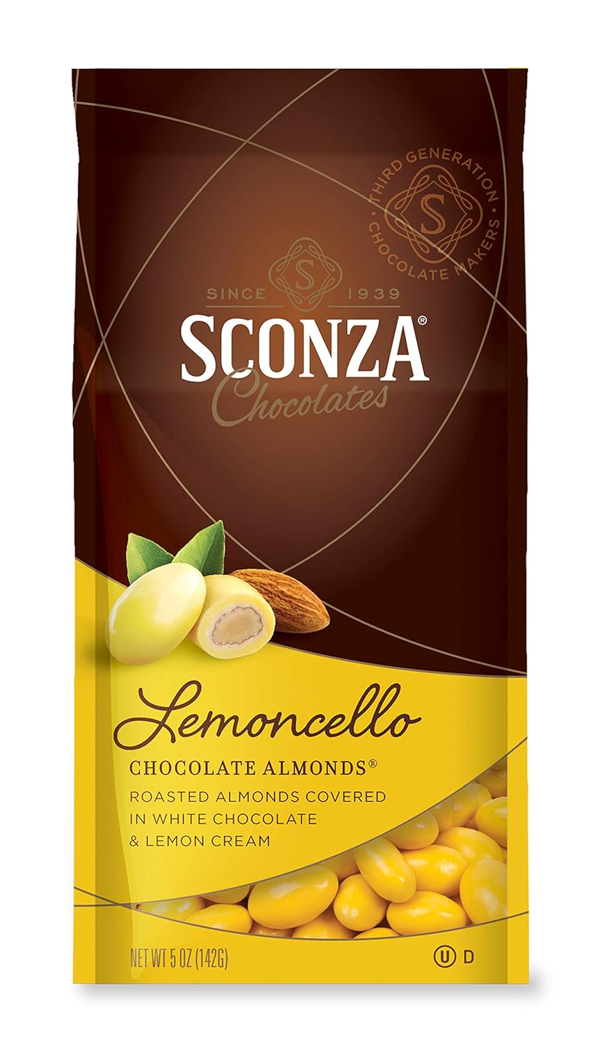 Sconza Lemoncello Almonds - Lemon Cream Almonds 1 Pound (16 Ounce) By CandyKorner