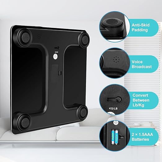 Báscula Parlante BATVOX para Adultos Mayores, Pantalla LCD, 400 lb, Incluye Baterías miniatura 7