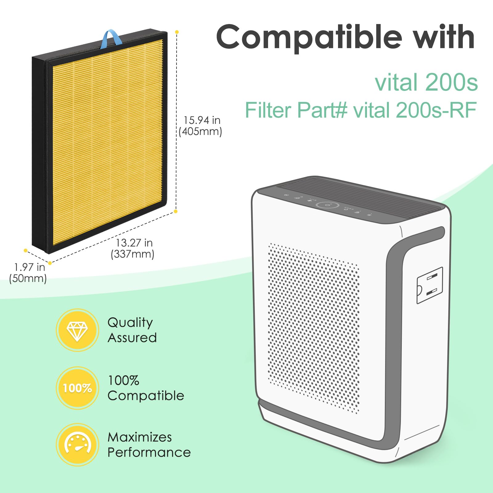 Vital 200S Ersatzfilter Für Levoit Luftreiniger | 2 Stück HEPA + Aktivkohlefilter | Für Haushalte Mit Haustieren