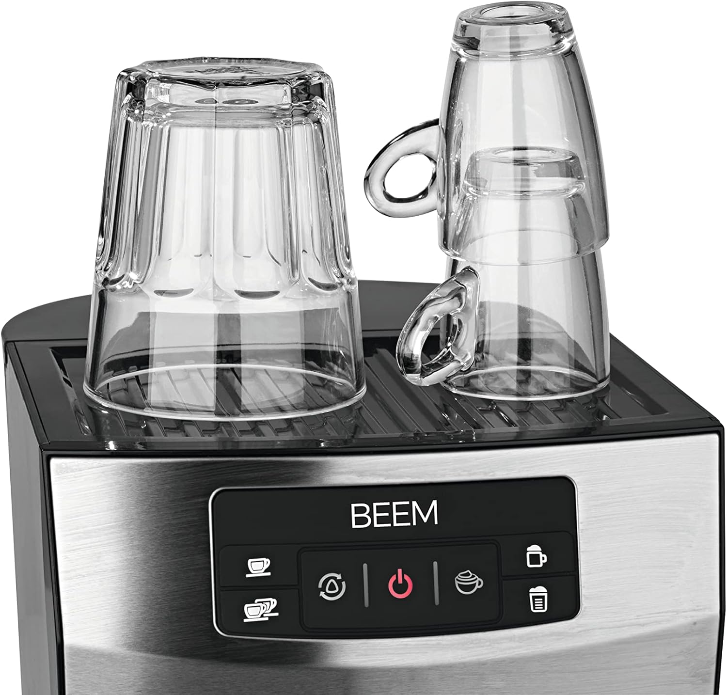 Cups warming on the BEEM Espresso-Classico II cup warmer
