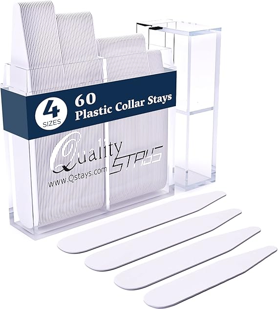 60 Plastic Collar Stays for Men's Dress Shirts Dress