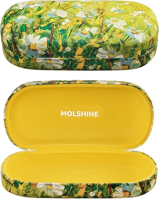 molshine Hard Shell Sunglasses Case,Classic Large Glasses Case for Women Men,Sunglass Eyeglasses