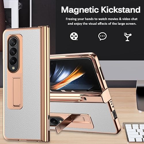 Miniatura 4 de Miimall Funda compatible con Samsung Galaxy Z Fold 4 con S Pen, lápiz capacitivo con soporte para bolígrafo, protector de pantalla de vidrio