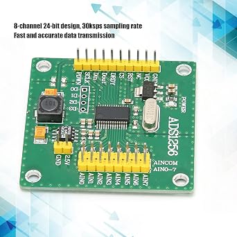 ADS1256 24 Bit Analog to Digital Conversion Module, 8 Channel ADC Board with SPI Interface for Data Acquisition and Sensor Reading