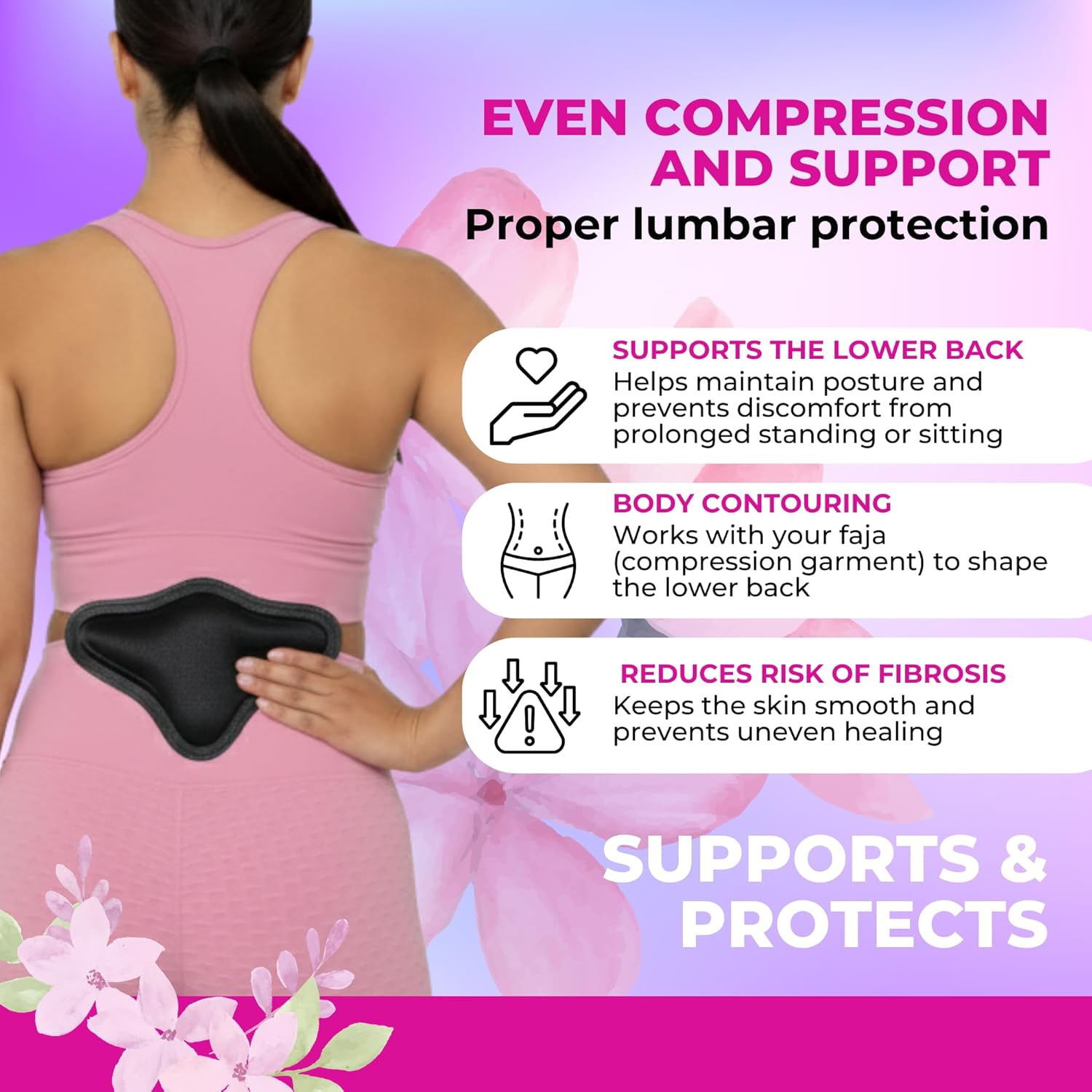 BBL Pillow After Surgery Sitting Kit, Brazilian Butt Lift Pillow After Surgery with Ab Board, Lipo Foam Board, Cojin BBL Almohada BBL Post Op Recovery Set Kit BBL (Black)