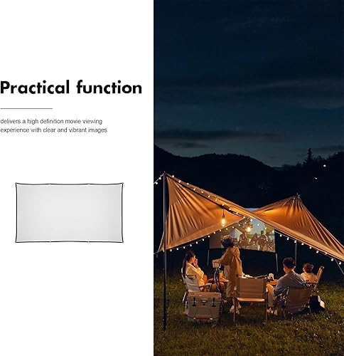 Miniatura 7 de Pantalla de proyección suave de poliéster suave a las arrugas de la sala de cine interior al aire libre de HD para acampar patio trasero y