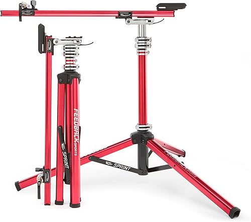 FEEDBACK SPORTS | Soporte de reparación de bicicletas Sprint | Soporte de bicicleta compacto con base de trípode | Rotación de 360 grados | Montaje