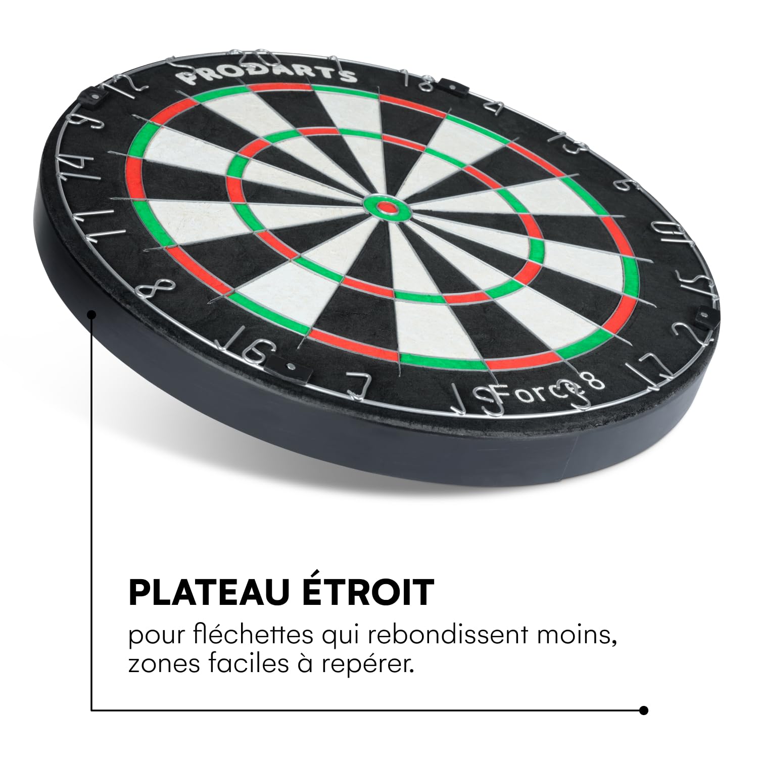 Diana De Dardos Dartboard Force 8 - Cerdas De Sisal De Clase A - Construcción De Alambre De Hoja Profesional - 451 X 38 Mm – Juego Dardos + Libro De Reglas + Kit De Ensamblaje