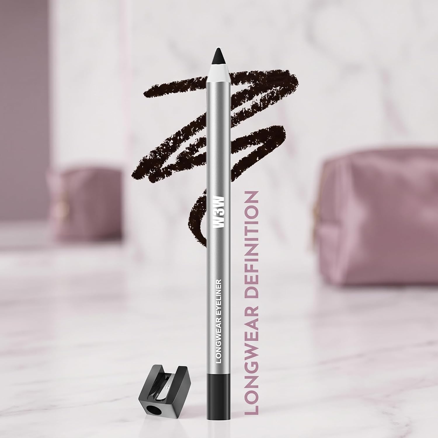 Foleto Eyeliner Waterproof Black, Long-Lasting Smudge-Proof Eye Liner Pencil with Sharpener, Smooth Anti-Smudging Formula （Liquorice）