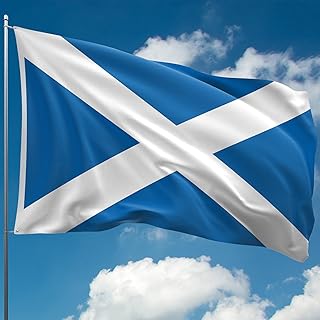 Scottish Flag - Scotland Flag - St Andrews Saltire Flag - Double Seam - 2 brass eyelets, large 5ft x 3ft