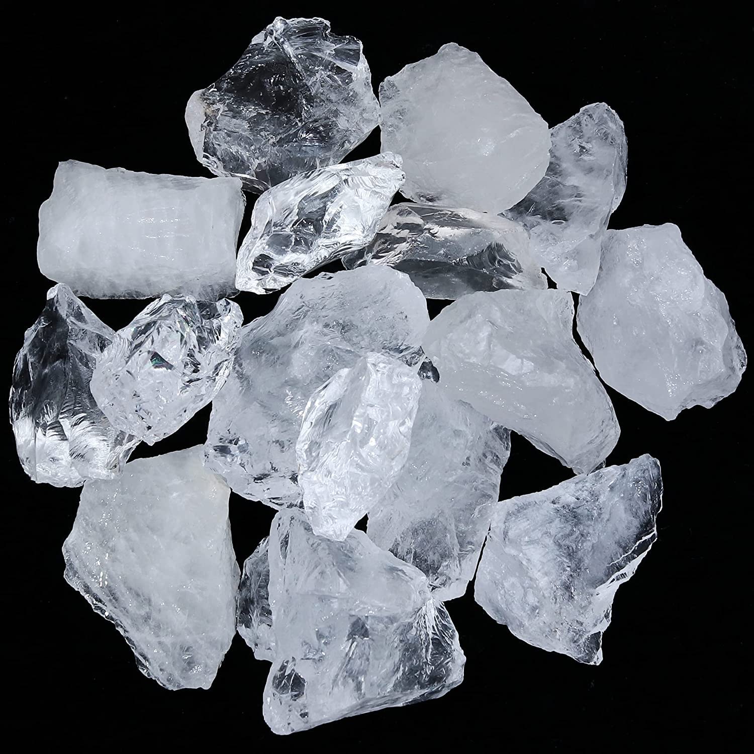 HindCraft Clear Quartz Rough Stone - Raw Stones and Crystals Bulk for Tumbling, Jewelry Making, Lapidary, Fountain Rocks, Decoration, Polishing, Wire Wrapping, Gem Mining, Reiki Crystal (500 Gram)-image-41