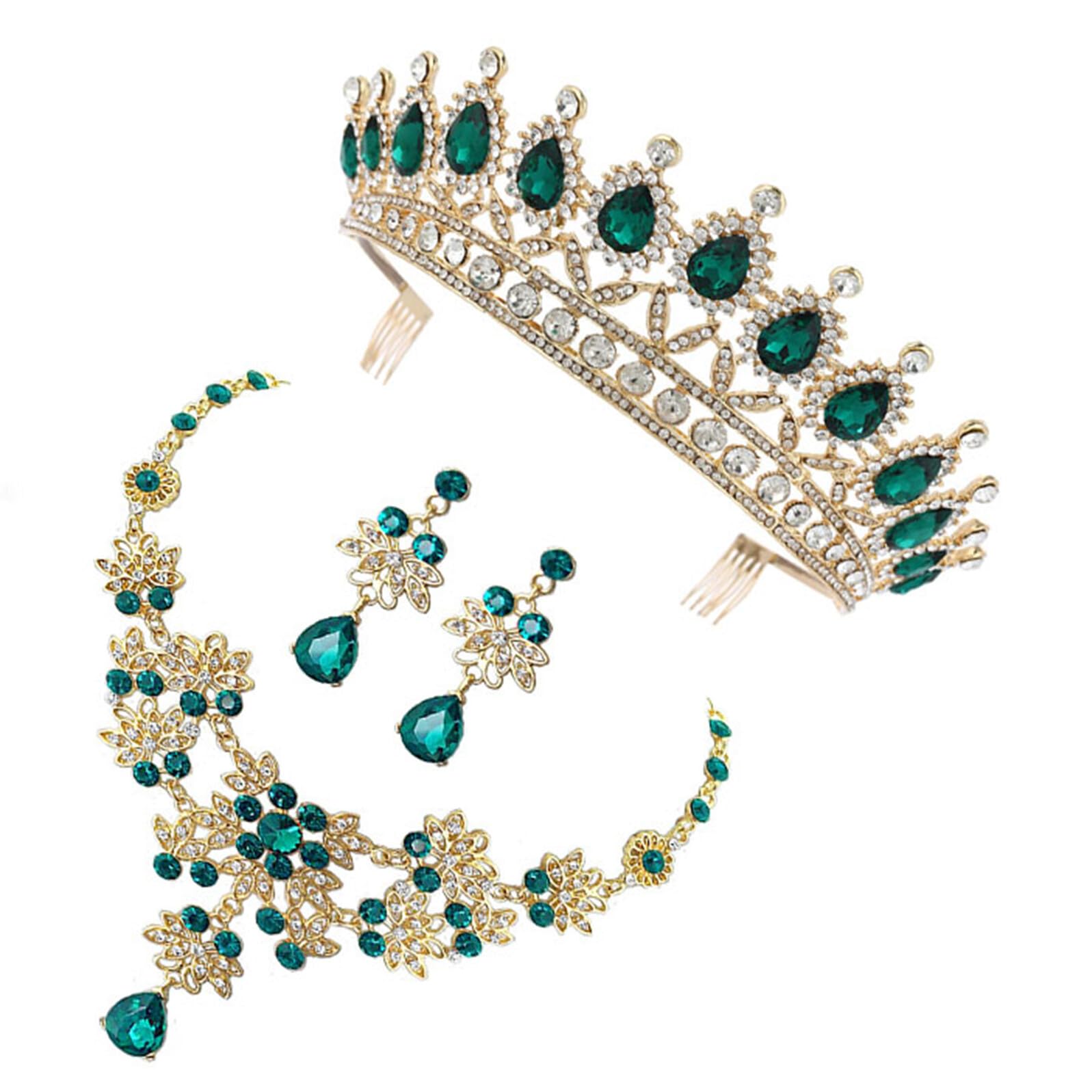 Tiara de novia y pendientes Hemobllo conjunto para regalo de bodas 8