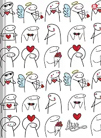 Caderno Brochura Animativa, Capa Dura, Love, 80 Folhas, Pacote com 5
