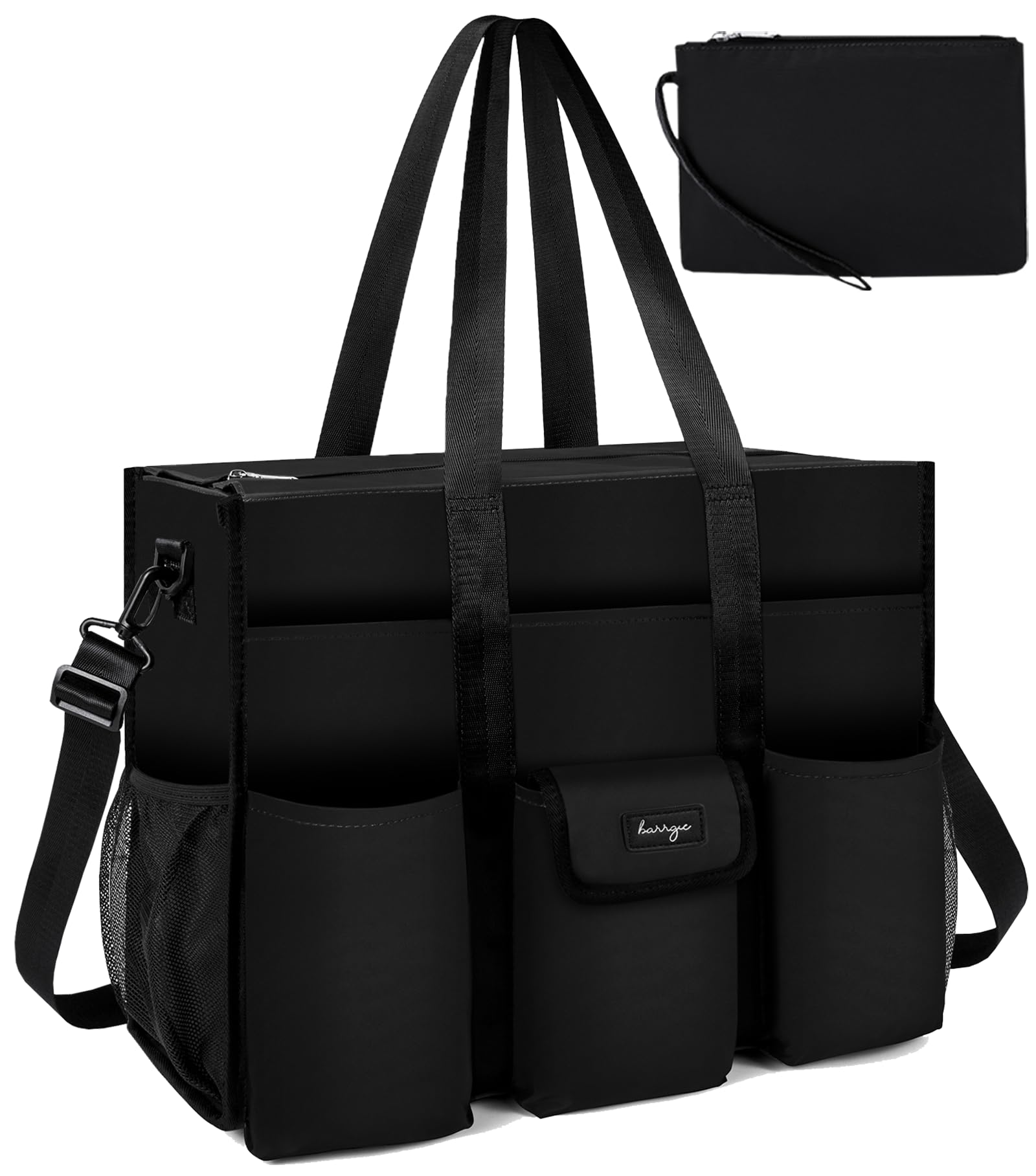BARRGIE Utility Tote - Water Resistant with 19 Exterior/Interior Pockets - Large Women/Teacher/Work Bag