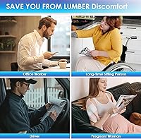 Vista 4 de Almohada lumbar para silla y coche, soporte de espalda para oficina, cojín de espuma viscoelástica con cubierta de malla - Azure