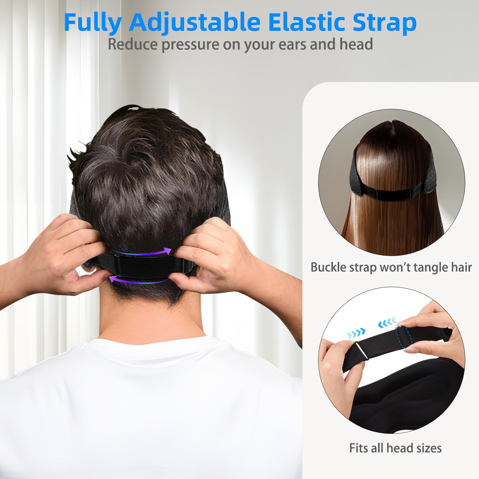 Máscara de ojos para dormir con auriculares, máscara inalámbrica Bluetooth 5.4 para hombres y mujeres, auriculares para dormir de lado, regalos geniales