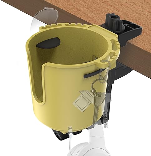 Miniatura 12 de Portavasos de escritorio mejorado 2 en 1, antiderrames para botellas de agua, sillas de ruedas, estaciones de trabajo, accesorios de escritorio