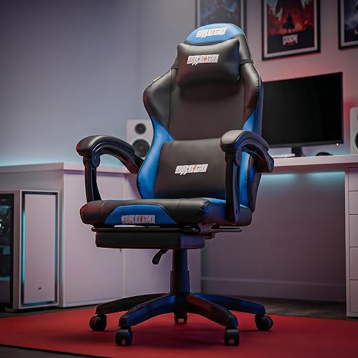 DROGO Aura Limited Edition Gaming Chair | Ergonomic High-Back Design Chair with Footrest | Premium PU Leather | Armrests |...
