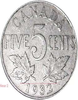 1932 Canadian Near 2 5-Cent Beaver Nickel Coin(Circulated) VG