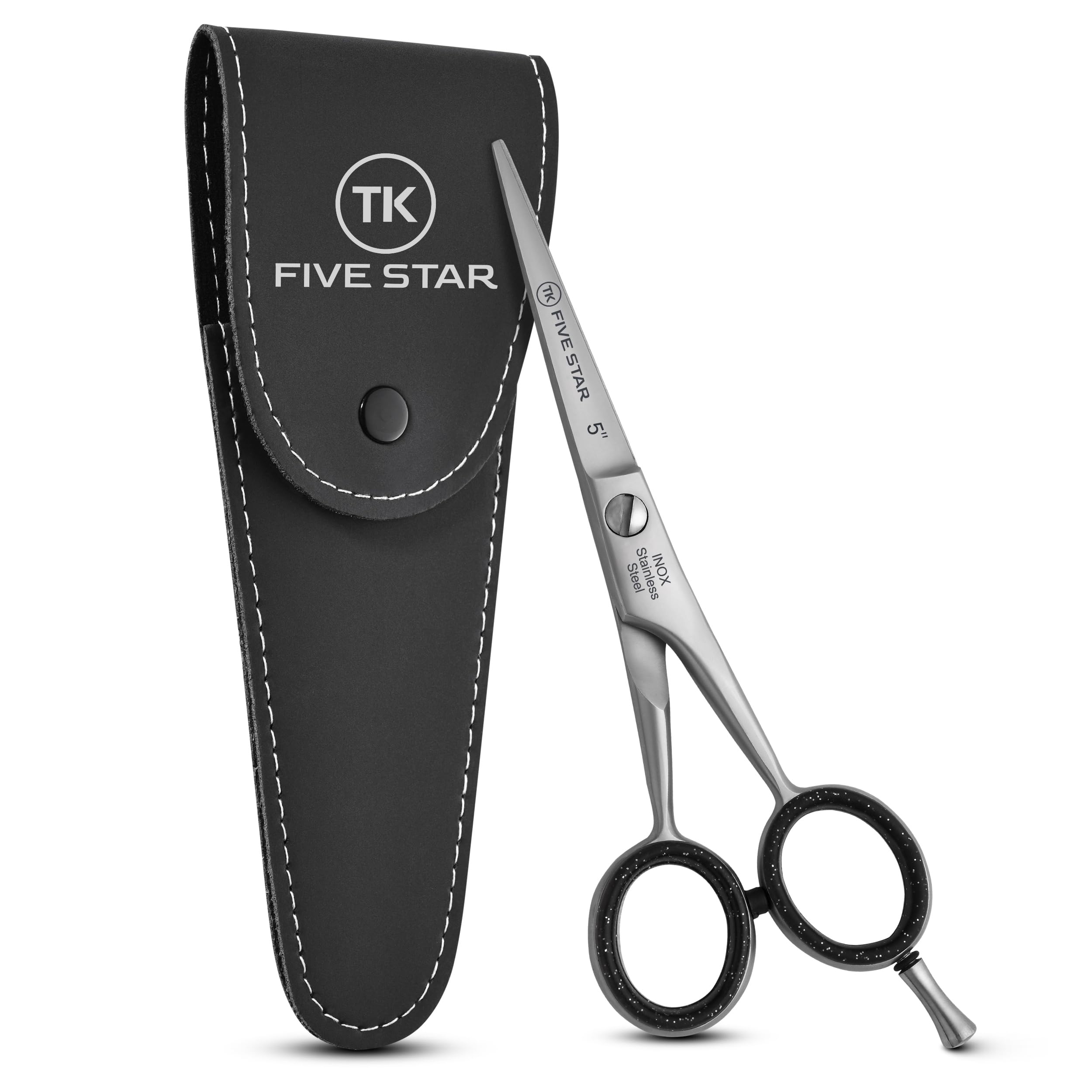 Five Star Solingen Signature Ciseaux de coiffeur professionnels 5,5 pouces Ciseaux à barbe Ciseaux de coupe avec micro-denture super fine en acier inoxydable