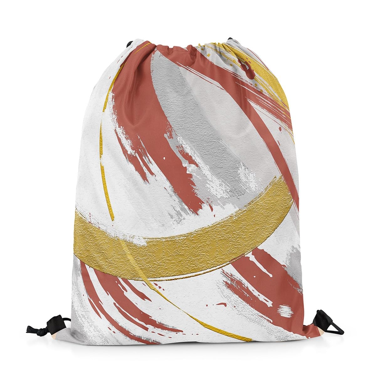 Homewish Red Ombre Drawstring Bags Modern Watercolor Art Draw String Back Bag Minimalist Aesthetic String Backpack 33 x 40 cm Brush Strokes Oil Painting Drawstring Backpack