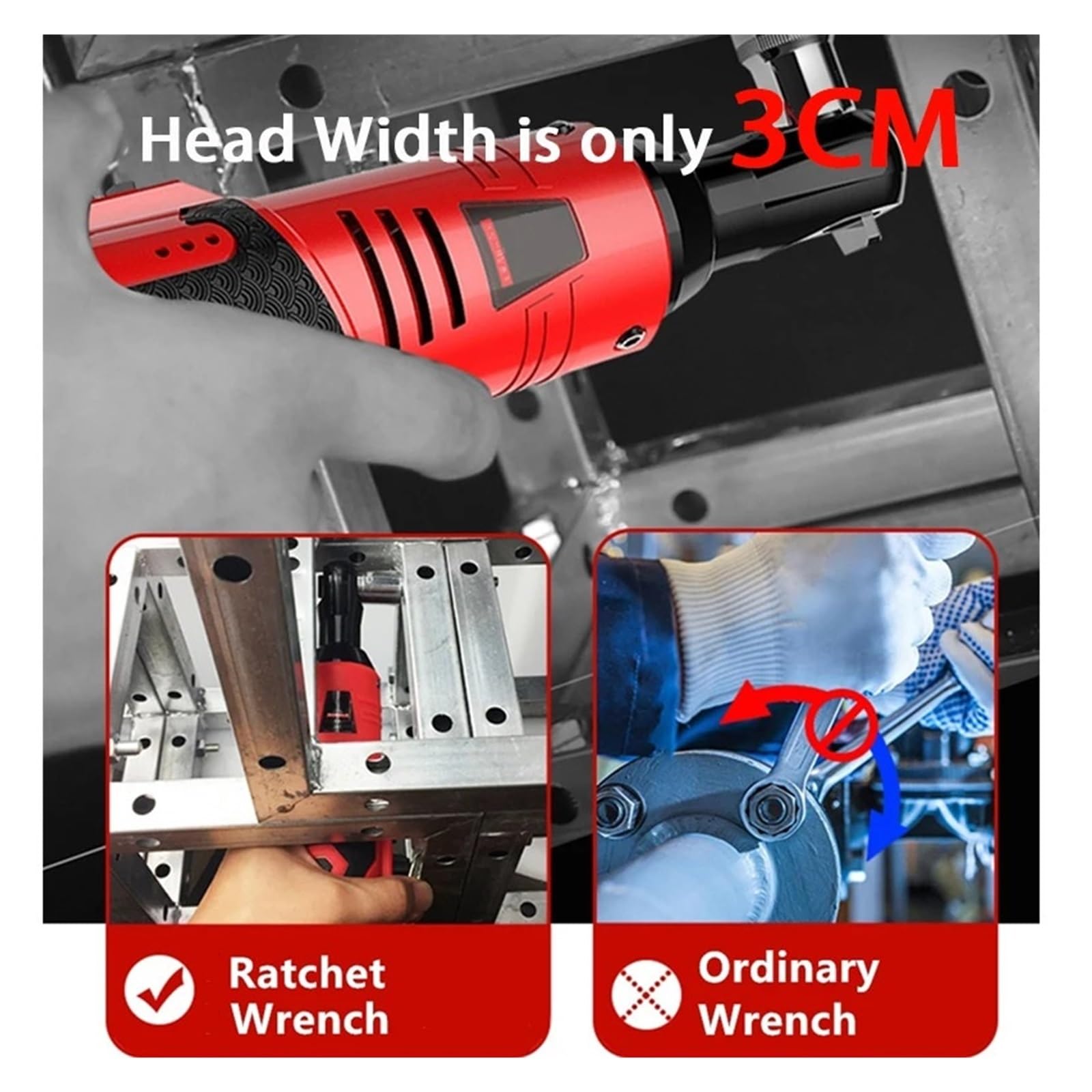 Chiave Elettrica Ricaricabile A Batteria Con Avvitatore A Percussione 12V/18V A Cricchetto Ad Angolo Retto Da 3/8 Pollici Utensile Elettrico For A Lavora In Modo Efficiente(18V)