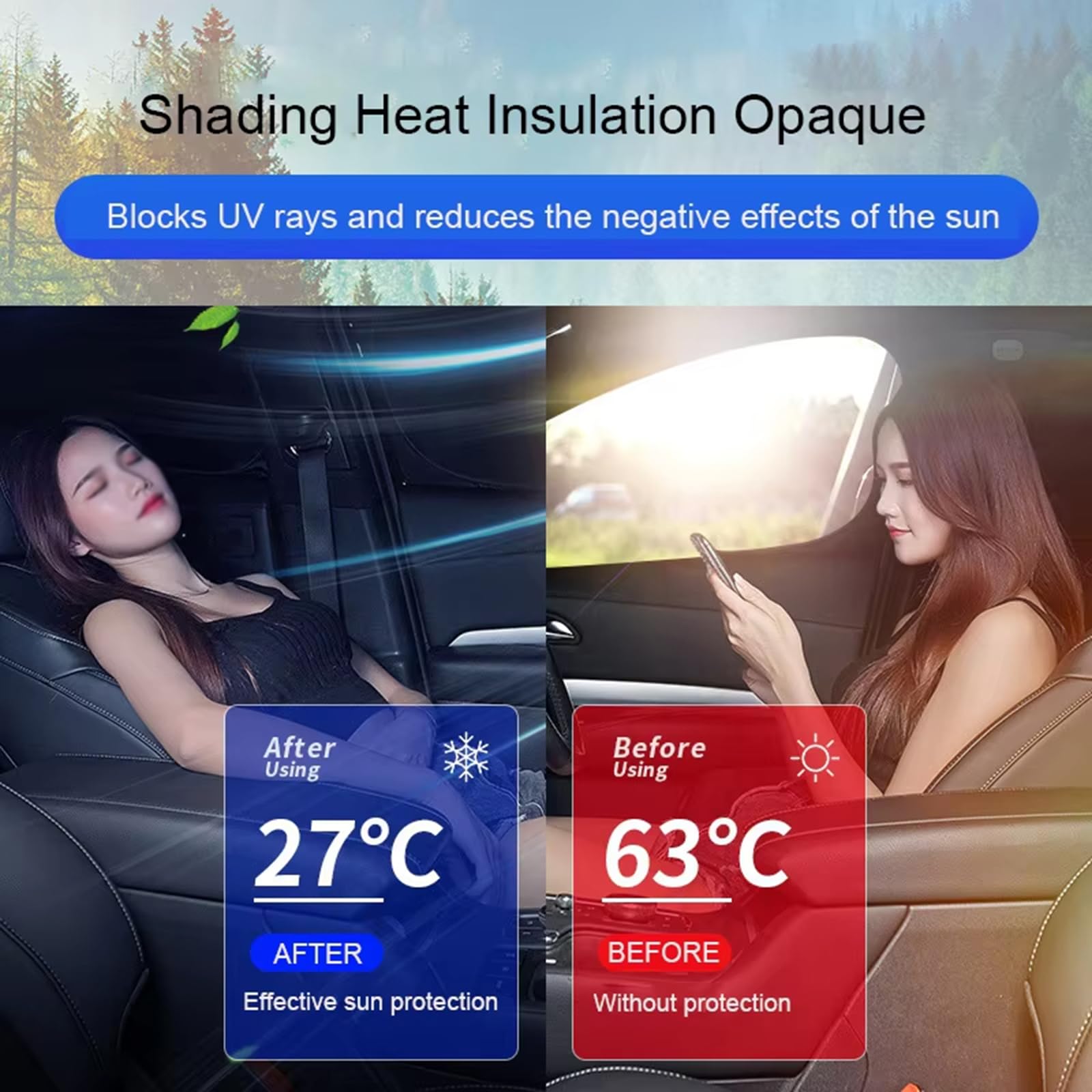 Tendine Parasole Auto Tende Oscuranti per MG HS (2023–2024), Protezione UV Tenda Finestra Laterale Sole Visiera,E 4 Side Window