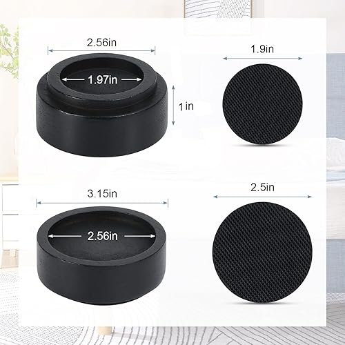 Miniatura 9 de Stahala Elevadores de cama (juego de 8) elevadores de altura de 1 pulgada, 2 pulgadas, 3 o 4 pulgadas, muebles de madera natural maciza, elevadores