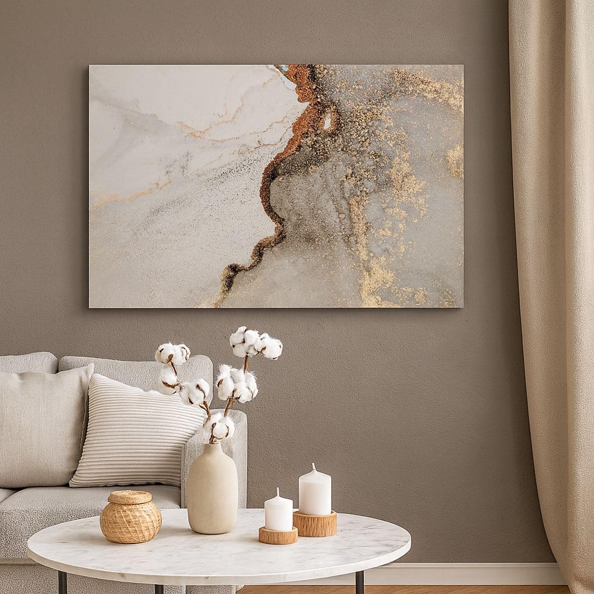 ARTTOR Lienzo Decorativo 120x80cm Moderno Horizontal Abstracto - 4778 | Piedra Arena Abstracción Cuadro sobre Lienzo Grande Arte mural Decoración del Hogar Salón Dormitorio Oficina Cuadros de Pared