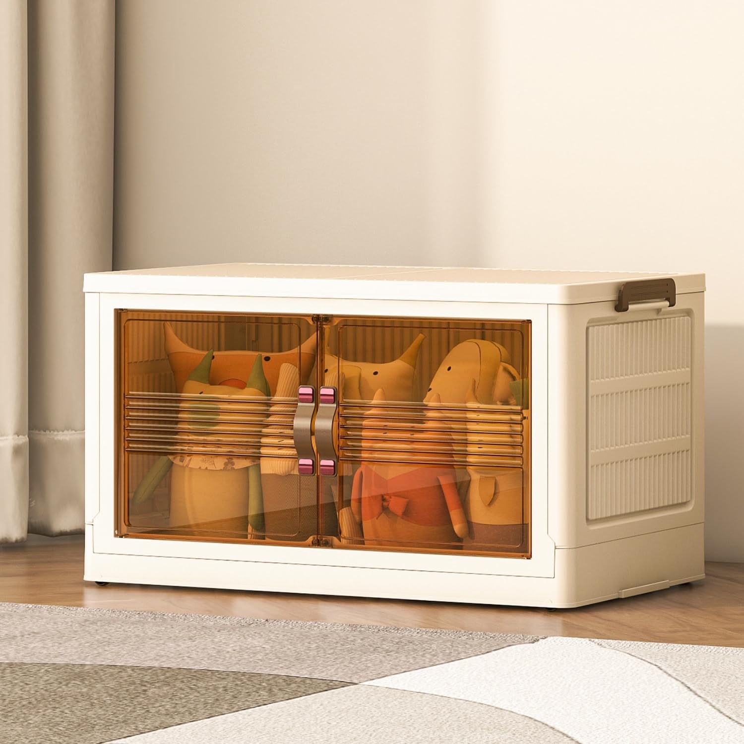 Photo 1 of Storage Bins with Lids,78 Quart Collapsible Storage Bins,Large Plastic Storage Bins,Closet Organizers and Storage,Double Doors Stackable Storage Bins with Wheels for Home, Ofiice, Dorm Room 78Qt 1 Pack