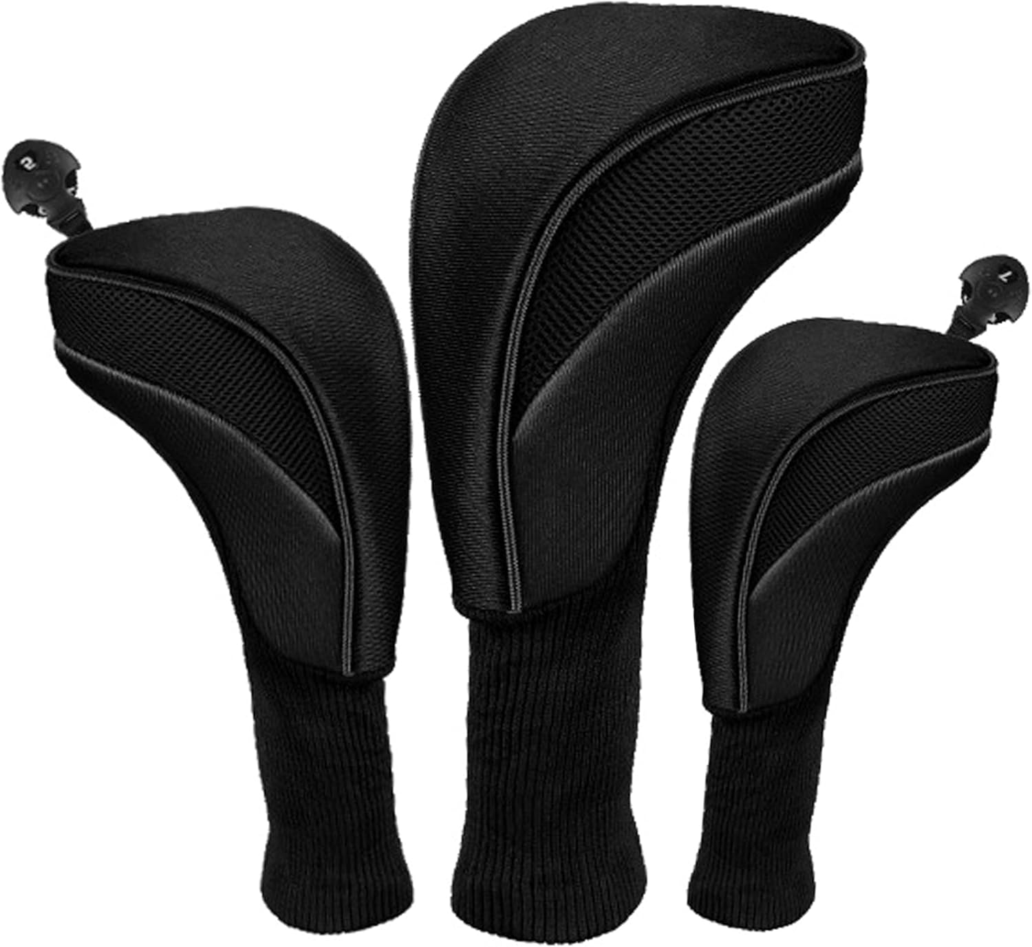 Golf Club Covers - 3 Pcs Head Covers Set with Interchangeable No. Tags 3-7 X Golf Accessories for Men & Women