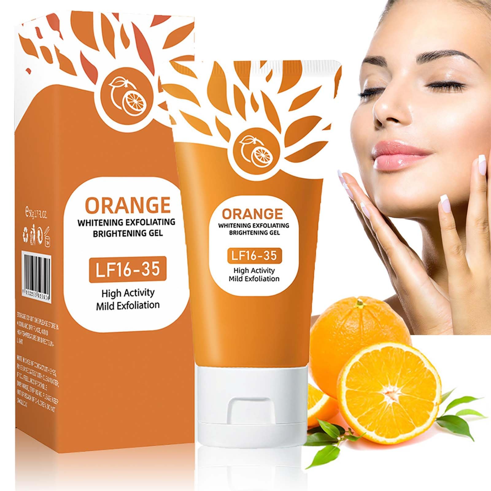 Orange Peeling Gel - Deep Exfoliating Cleanser for Face and Body Gentle yet Effective Radiant Skin Scrub with Orange Bubble Formula