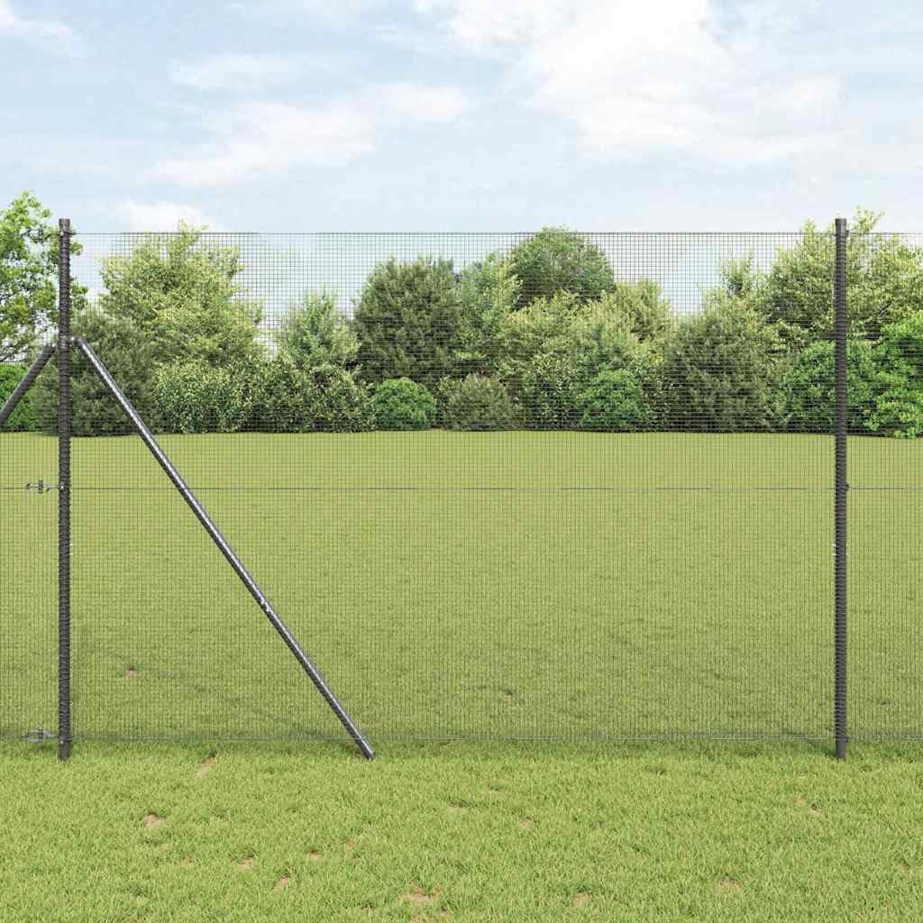 Valla de alambre soldado gris 1,5 x 50 m como malla de alambre para enrejado y protección de la privacidad, valla de alambre galvanizado para protección salvaje y pajareras, valla de malla de alambre