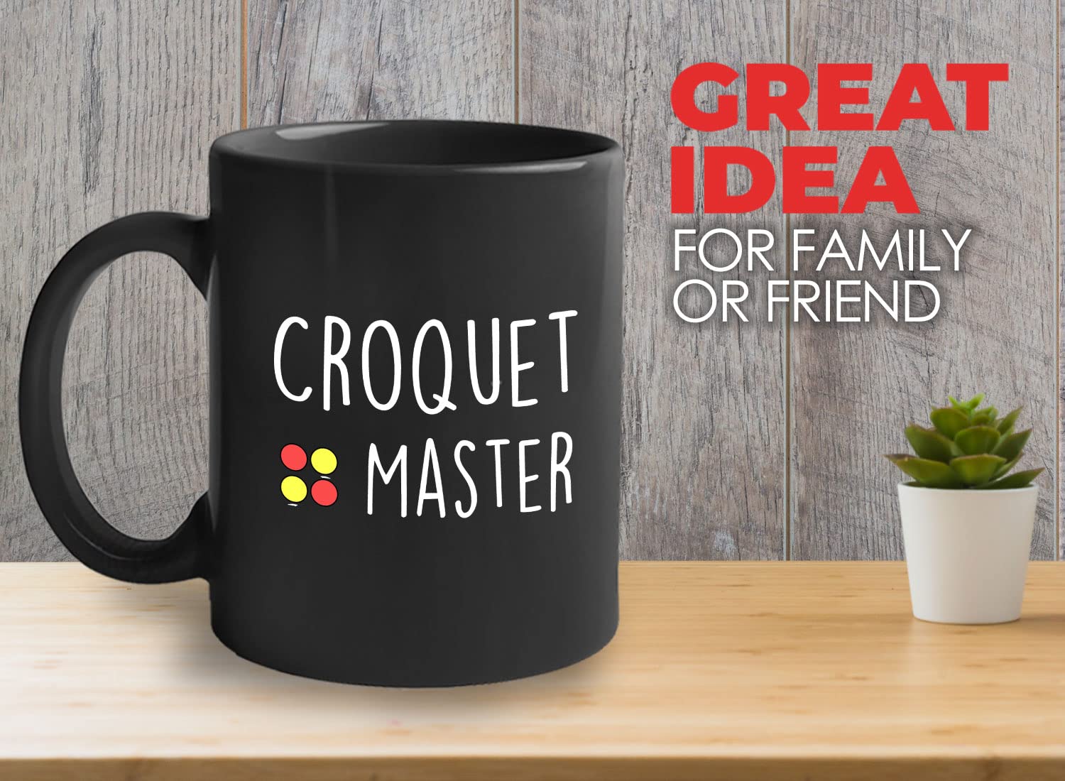 Croquet Coffee Mug 11oz Black - Croquet Master - Tennis Racquetball Outdoor Game Netball Softball For Sport Lover
