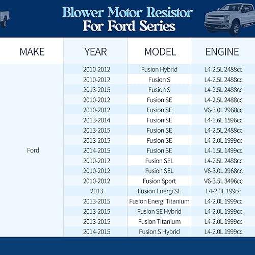 Miniatura 3 de Anina WPT1285 Arnés de cables de resistencia del motor del ventilador de CA para 1994-2016 GMC Chevy Ford Buick Pontiac Wire Assembly # WPT1285,