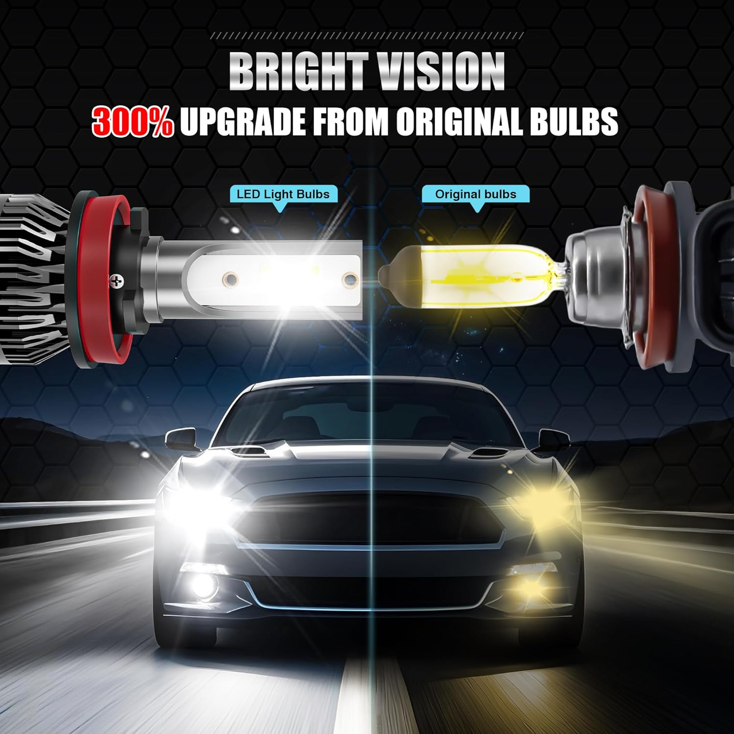 Fit 2023-2026 for Chevy Silverado 2500 3500 Lights Bulbs, High Beam Low Beam Bulbs Kits,6000K Super Brighter - 4 Pack