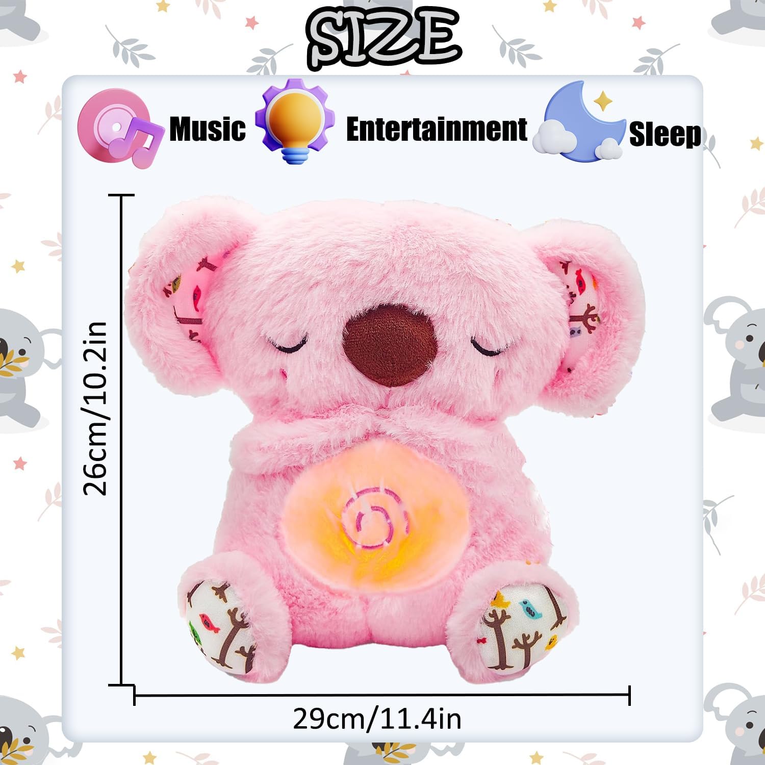 Peluche Koala Apaisante Respirante - Jouet Mouton Agneau Loutre Pour Sommeil Enfants Bébé