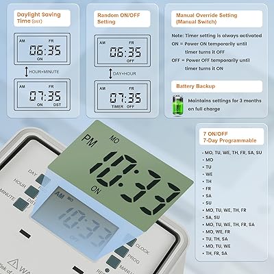 SURAIELEC Pool Timer, 7-Day Digital Pump Timer Barbados | Ubuy