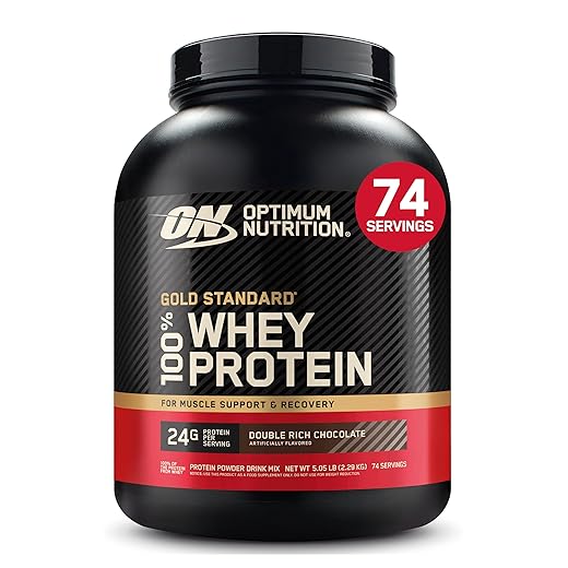 Optimum Nutrition Gold Standard 100% Whey Protein Powder, Double Rich Chocolate, 5 Pound (Packaging May Vary)