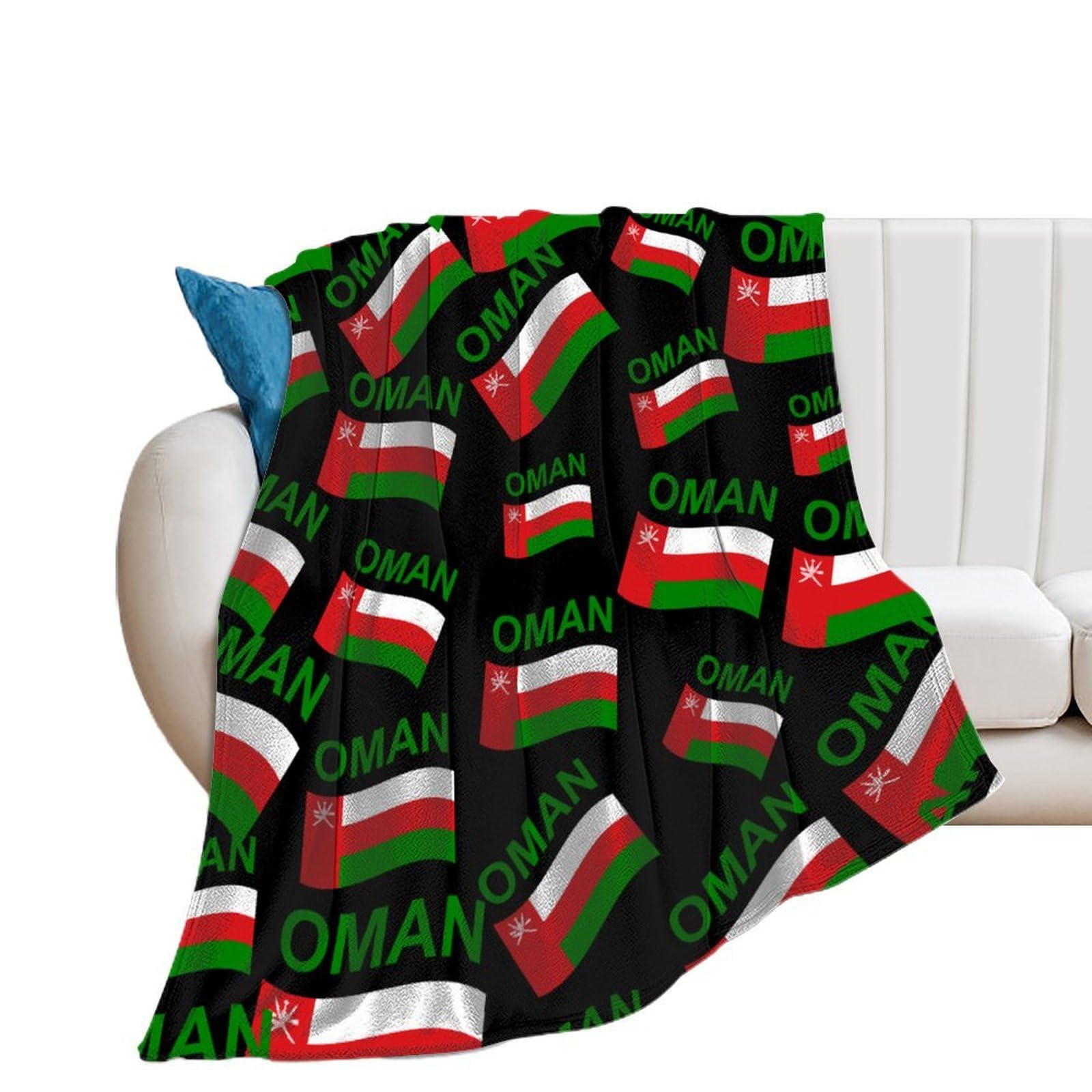 OUTBDNVFSA Flag of Oman Throw Blanket Lightweight Summer Blankets for Bed Sofa Camping Travel