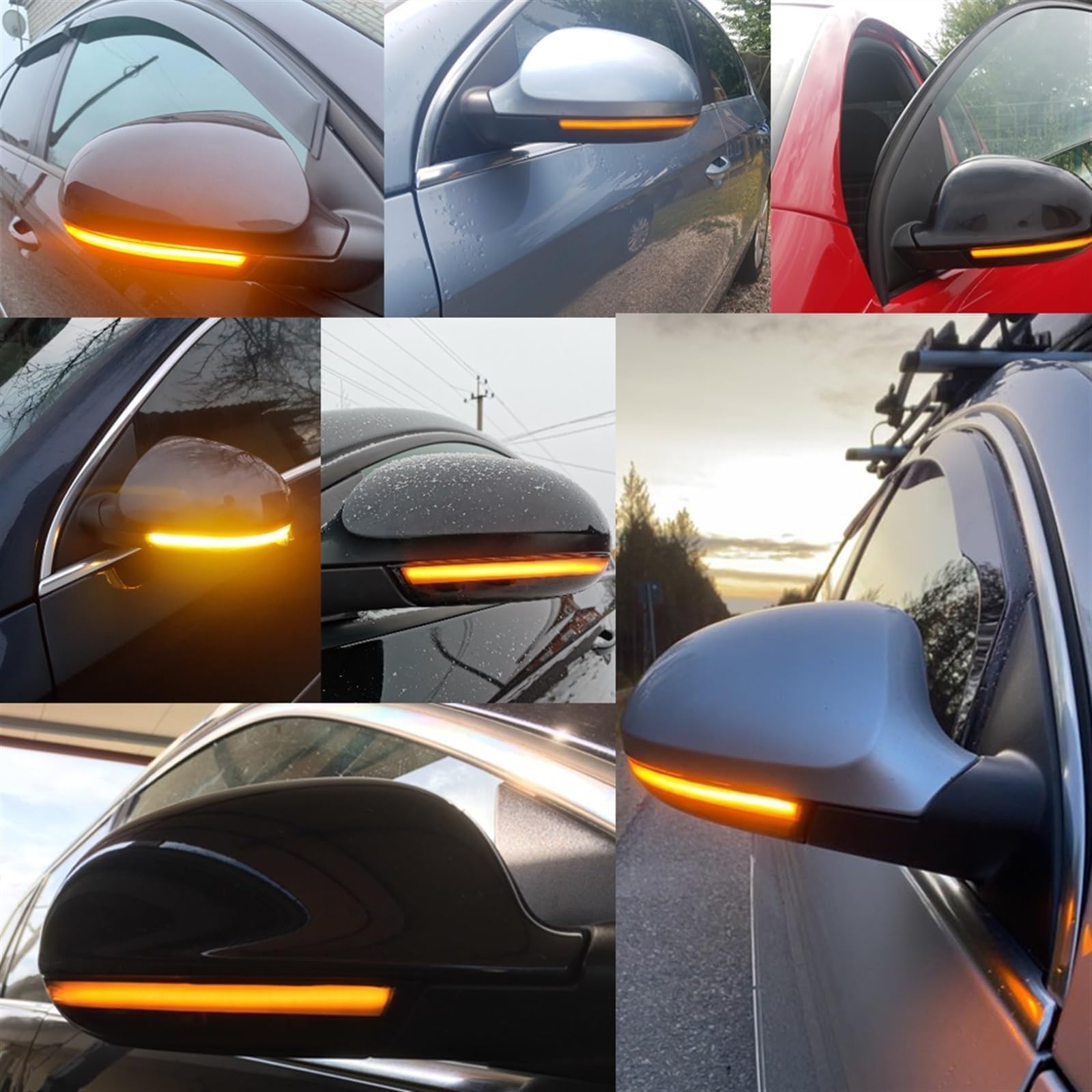 Lusterko boczne Dynamiczne kierunkowskazy do Golf 5 6 Jetta Passat Sharan Vento III Królik V 1995-2013 LED Lusterko boczne Wskaźnik Lampa Lusterko boczne Lampa Wskaźnik Sekwencyjny Flash,A-czarny