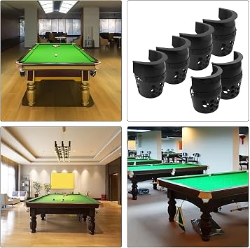 Niceminiwall Billiard Table Pool Pockets Set - 6 Pieces Replacement Corner and Side Pockets for American Pool Tables, Easy Install with Screws, Plastic Material, Black