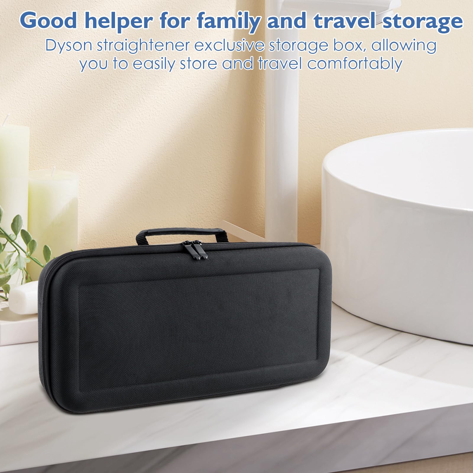 Dokeno Sac de Voyage Compatible avec Dyson Airstrait HT01, Étui de Rangement Portable Étanche, Mallette Rigide Antichoc pour Lisseur Airstrait, Sac de Protection pour Sèche-Cheveux et Accessoires