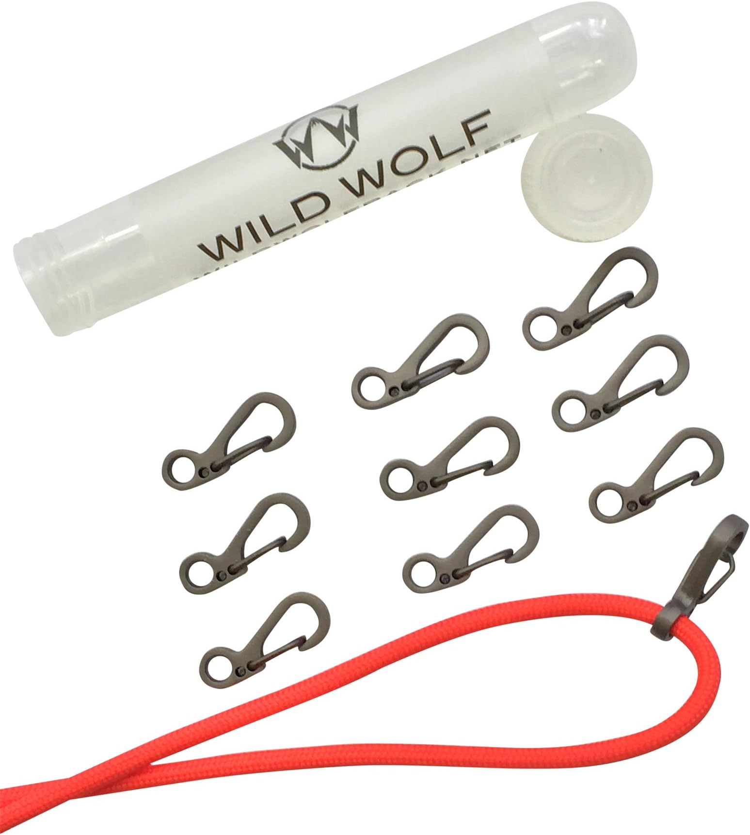 Mini Spring Buckle Carabiners, 10 Metal Clips, These Micro Hooks are The Perfect Survival EDC for Using Paracord to Hold Your Gear – Come with Plastic Storage Case
