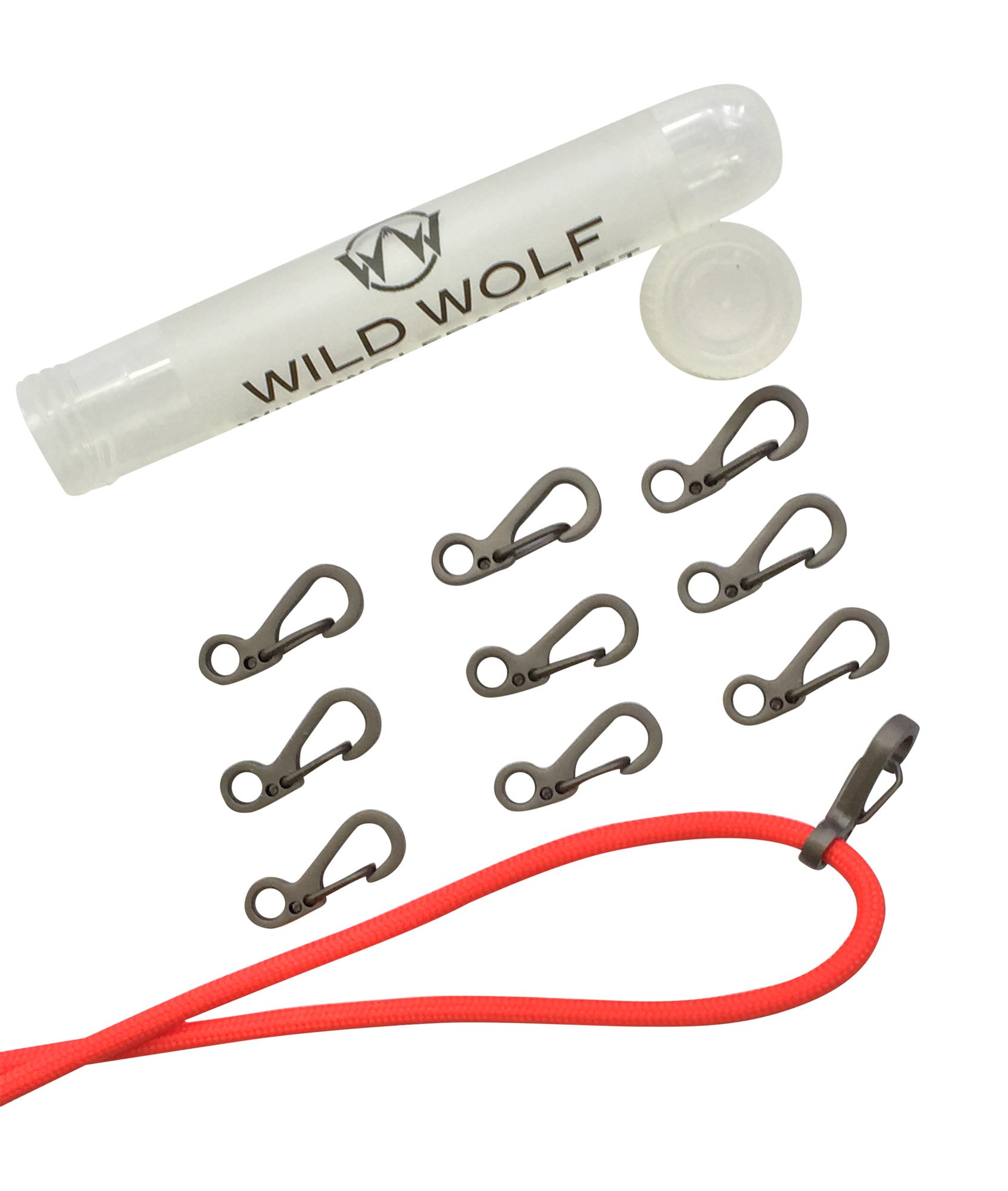 Mini Spring Buckle Carabiners, 10 Metal Clips, These Micro Hooks are The Perfect Survival EDC for Using Paracord to Hold Your Gear – Come with Plastic Storage Case