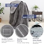 King Size Weighted Blanket 15lbs(88''x104'', Double-Sided), Reversible Tencel/Short Plush Warming & Cooling 2 in 1 All Season Heavy Blanket-Bonus Carry Bag Included